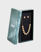 Kosmos necklace and earrings gift set bronze