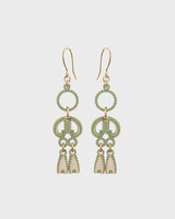 Pretzel plywood earrings green